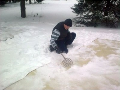 Как почистить ковер снегом